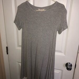 Simple gray short sleeve summer dress